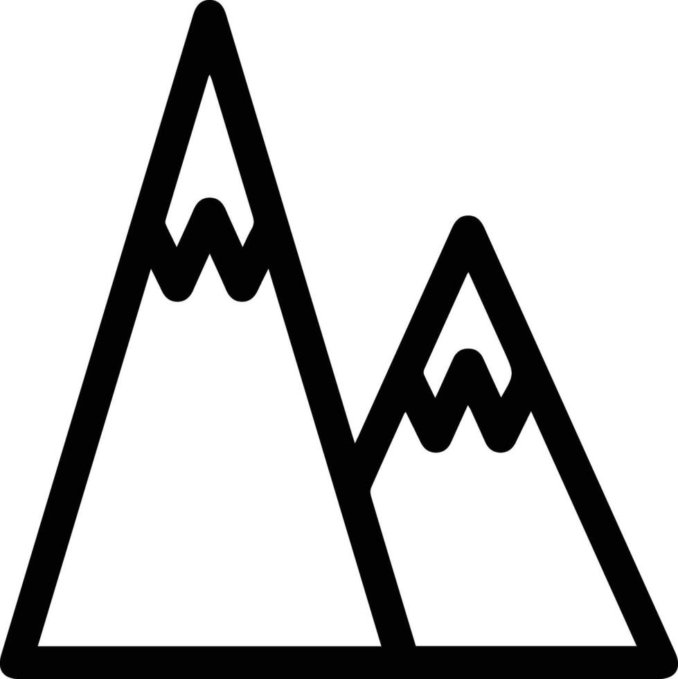 A black and white mountain icon vector