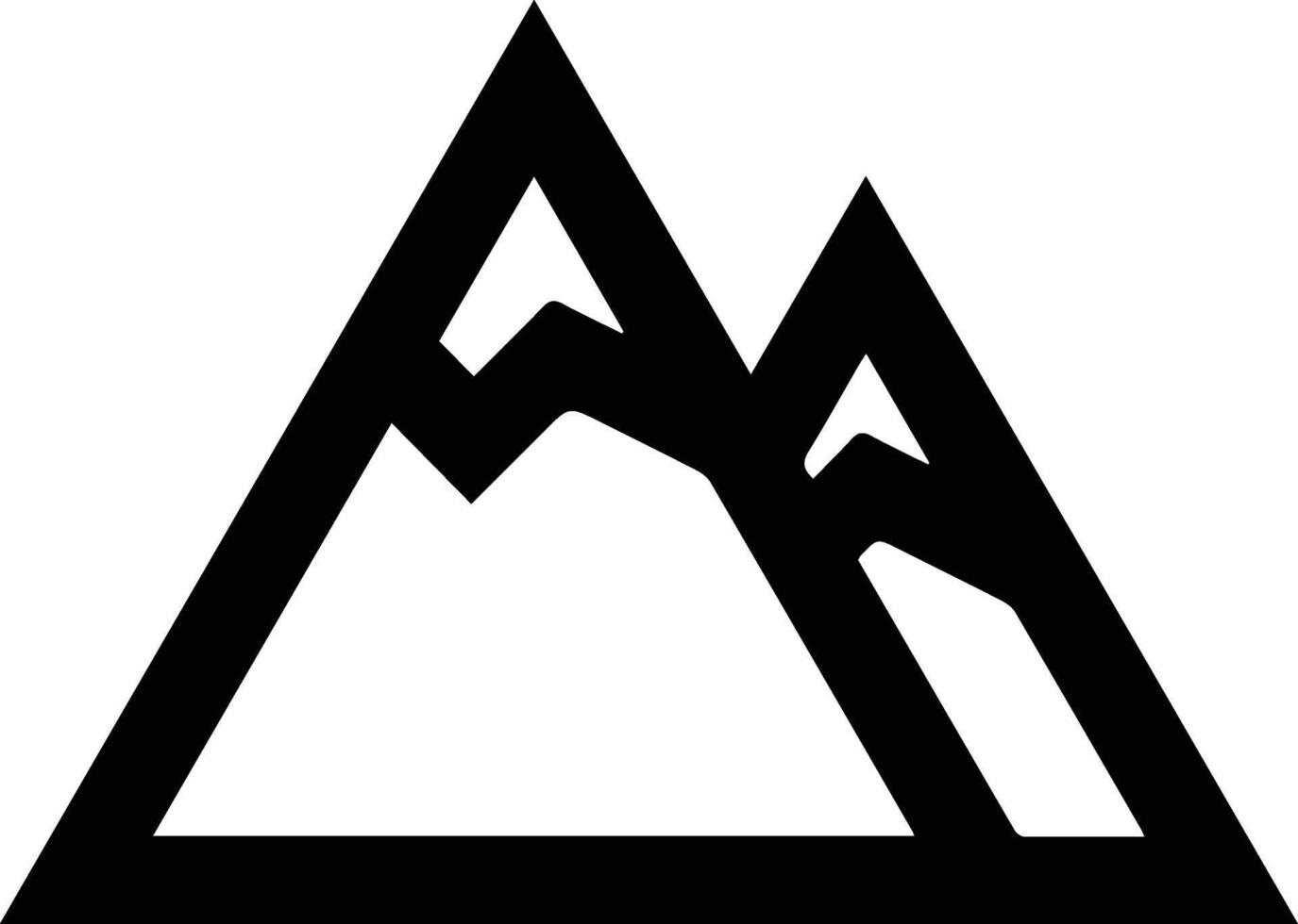 A black and white mountain logo vector