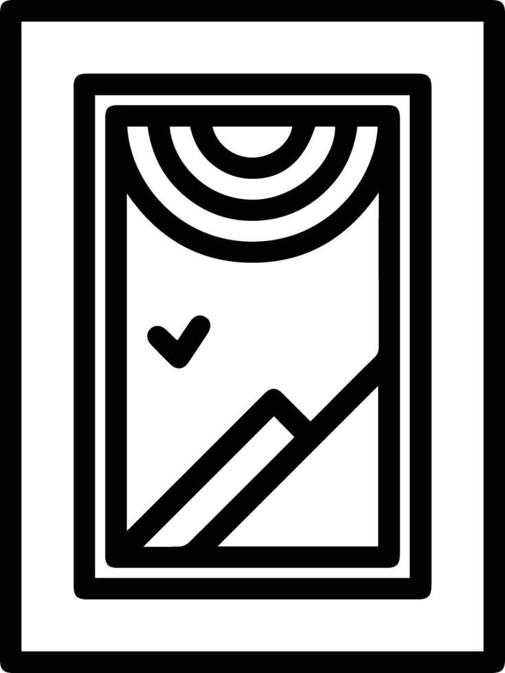 A black and white image of a window with a heart vector