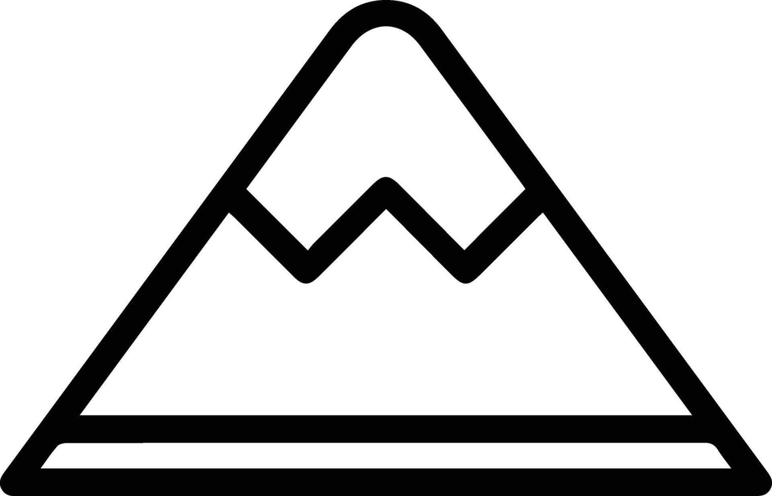 A mountain icon with a triangle shape vector