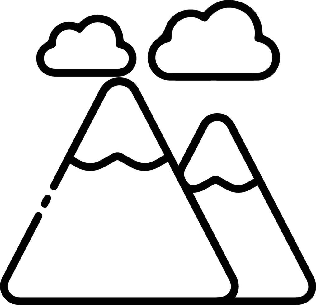 Mountains and clouds icon vector