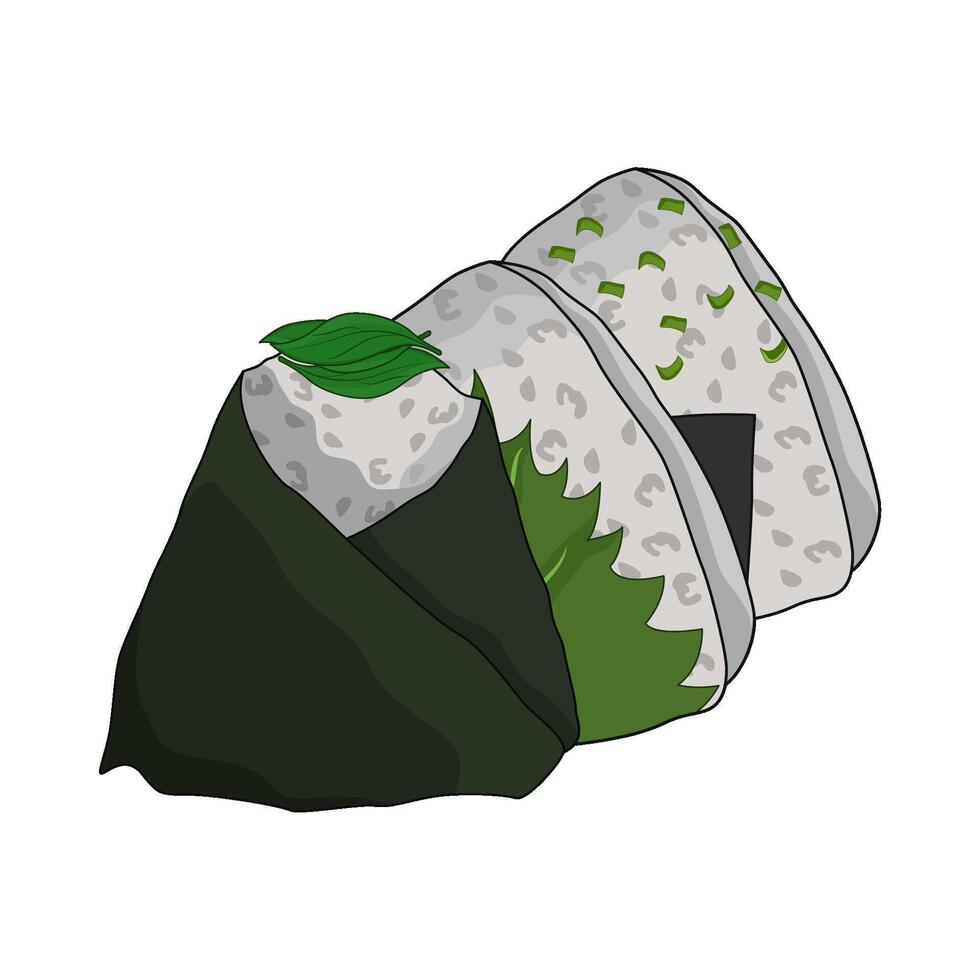 Freshly Made Rice Onigiri Display vector