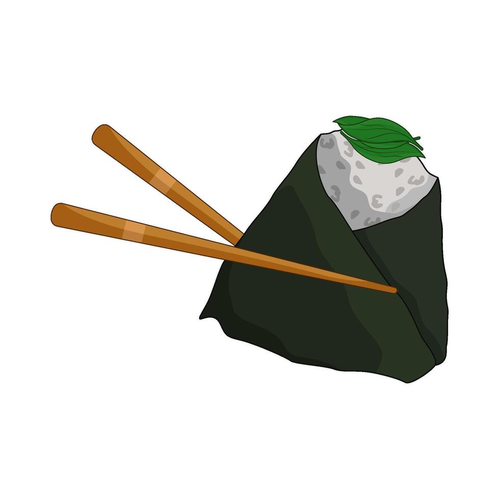 Healthy Onigiri on chopsticks vector