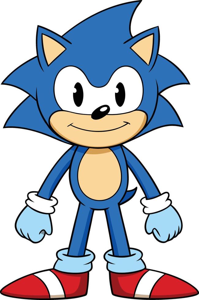 Blue Spiky Haired Character with Red Shoes vector