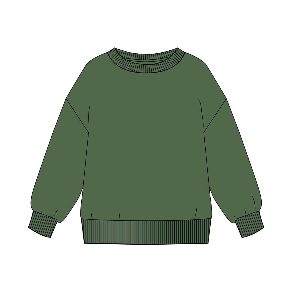 The green sweater is shown on a white background vector