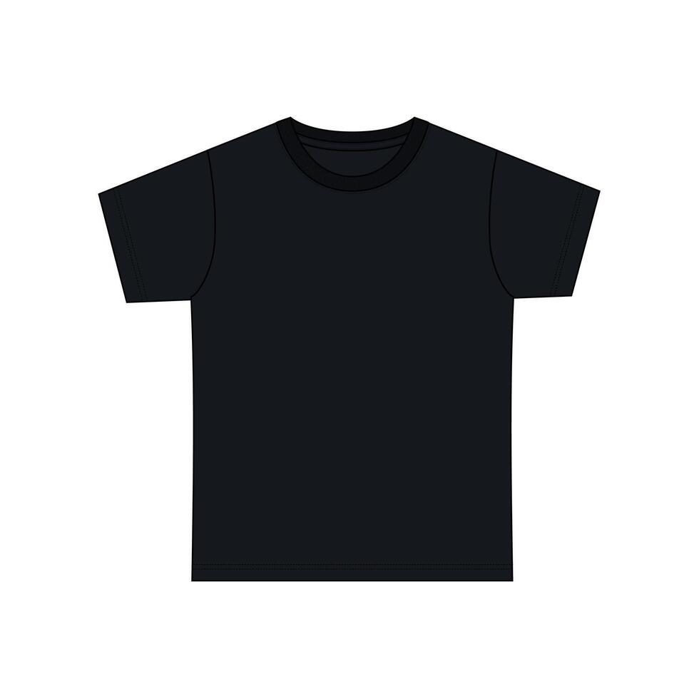 A black t - shirt on a white background vector