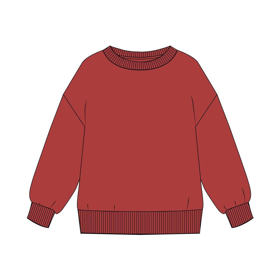 The red sweater is shown on a white background vector