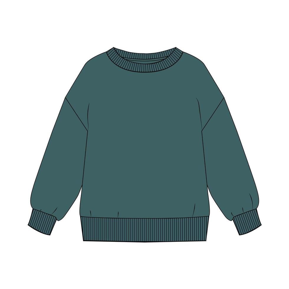 The green sweater is shown on a white background vector