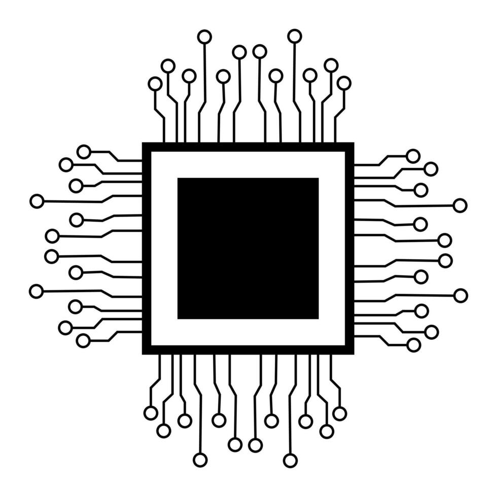 printed circuit board or motherboard. lines and dots connect. high-tech technology data. Electrical board, digital tech, cpu, chip, white background vector