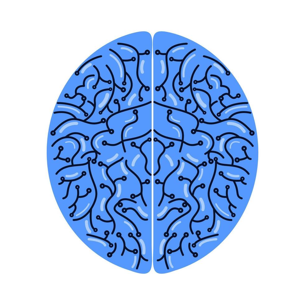 human brain on white background vector