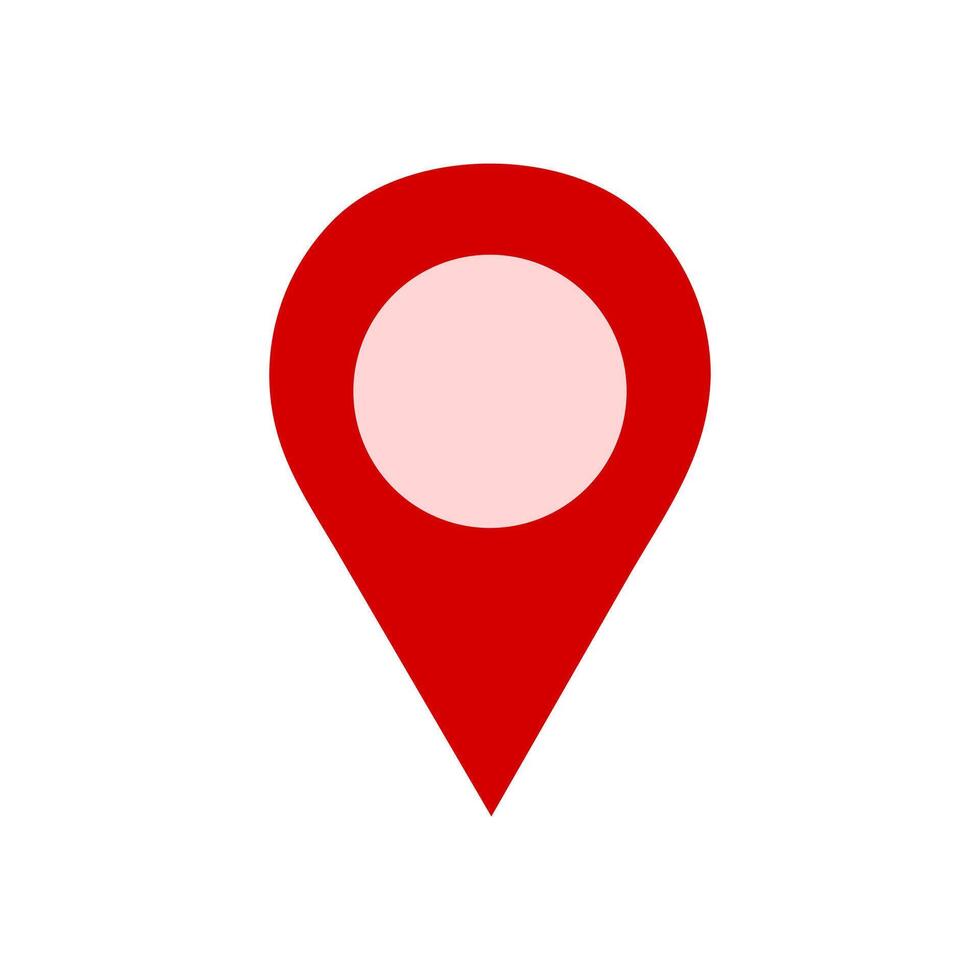 GPS red map location pointer on a white background. pin icon for navigation and tracking vector