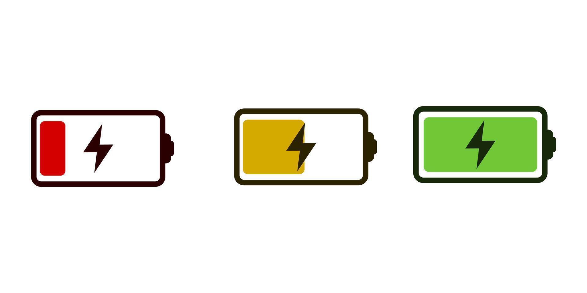 horizontal battery charge level indicator symbol isolated on white vector