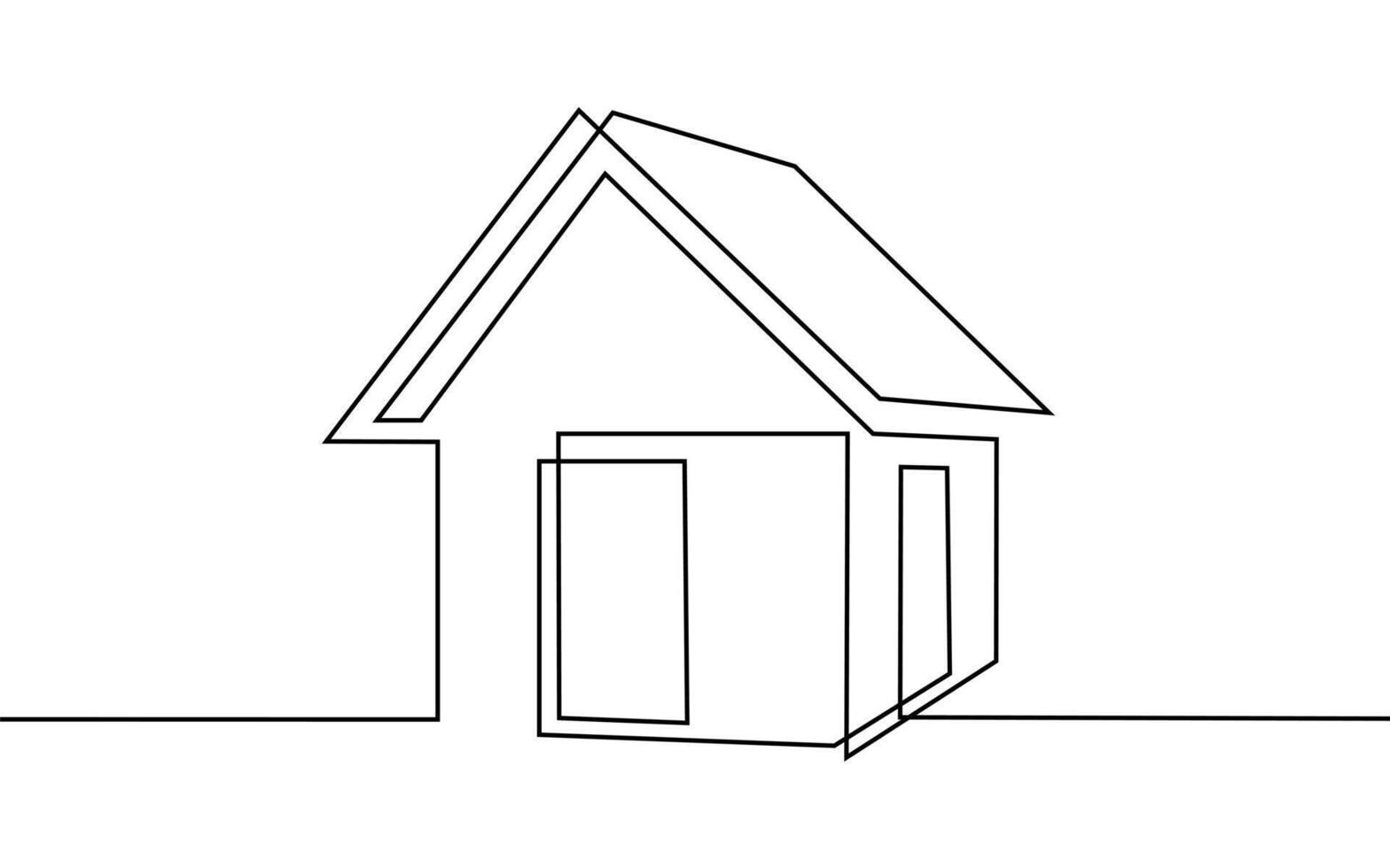 one continuous line drawing of a house icon, illustration vector