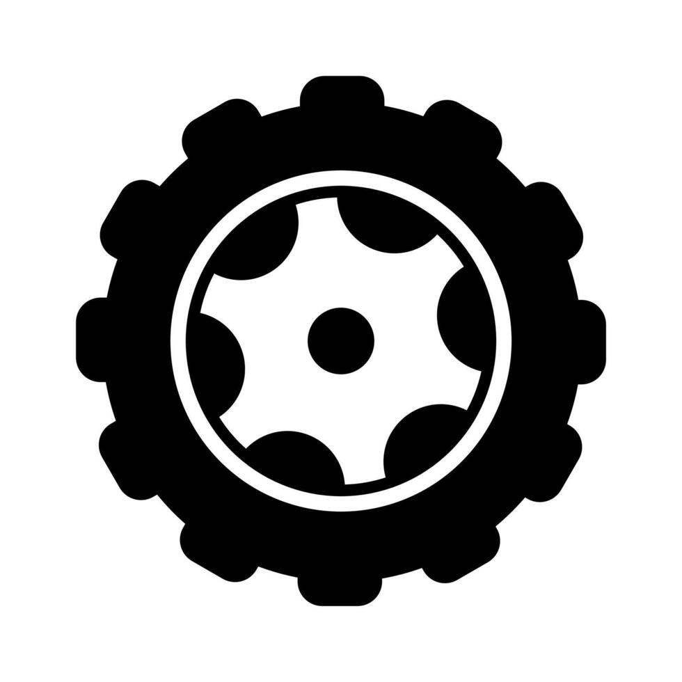 Silhouette of Bus Tire Stock Illustration Isolated on White Background vector