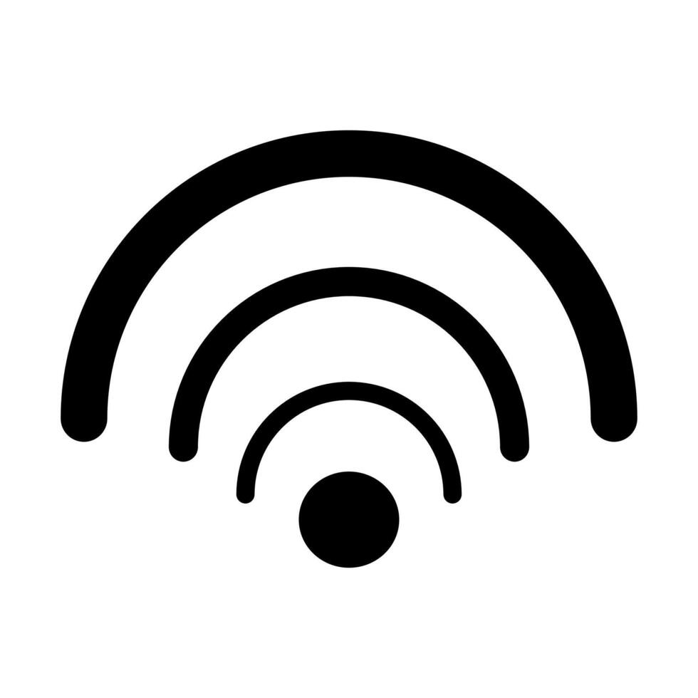 black Wi-Fi wave signal, icon on white background vector