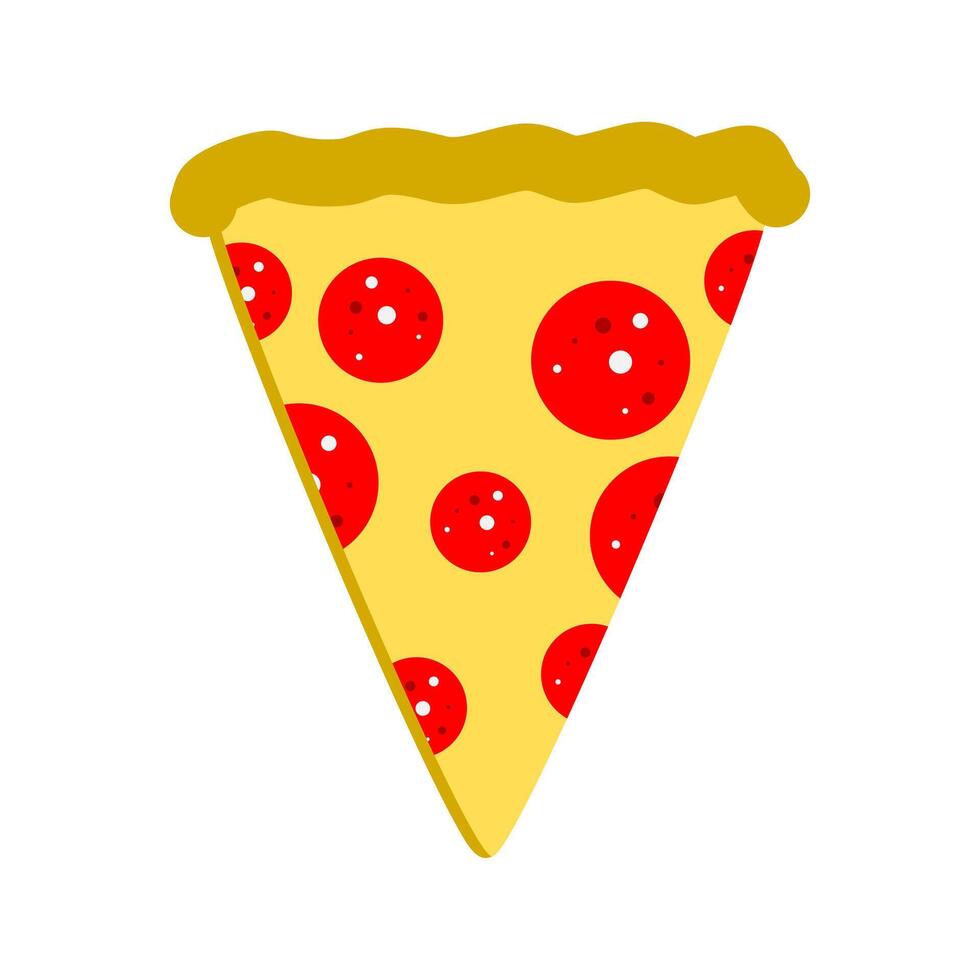 Cheesy Pepperoni Pizza Slice. Cartoon clip art illustration vector