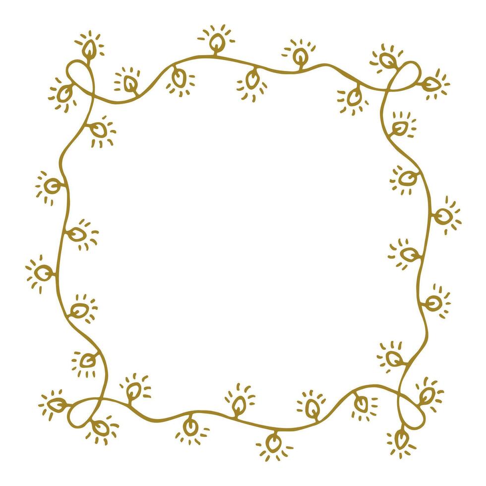 Cristmas Ligth Garland Frame vector