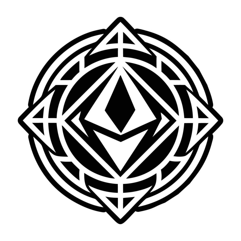 The logo for the ethereum blockchain vector