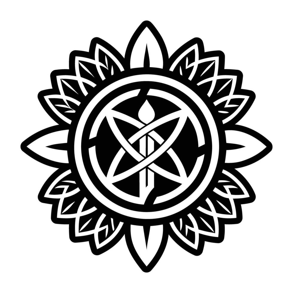 A celtic symbol with a flower in the center vector