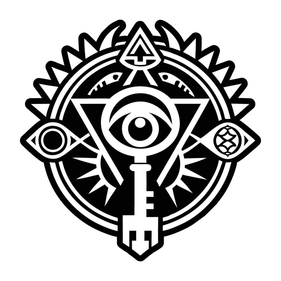 A glyph style icon of the magic sigil vector