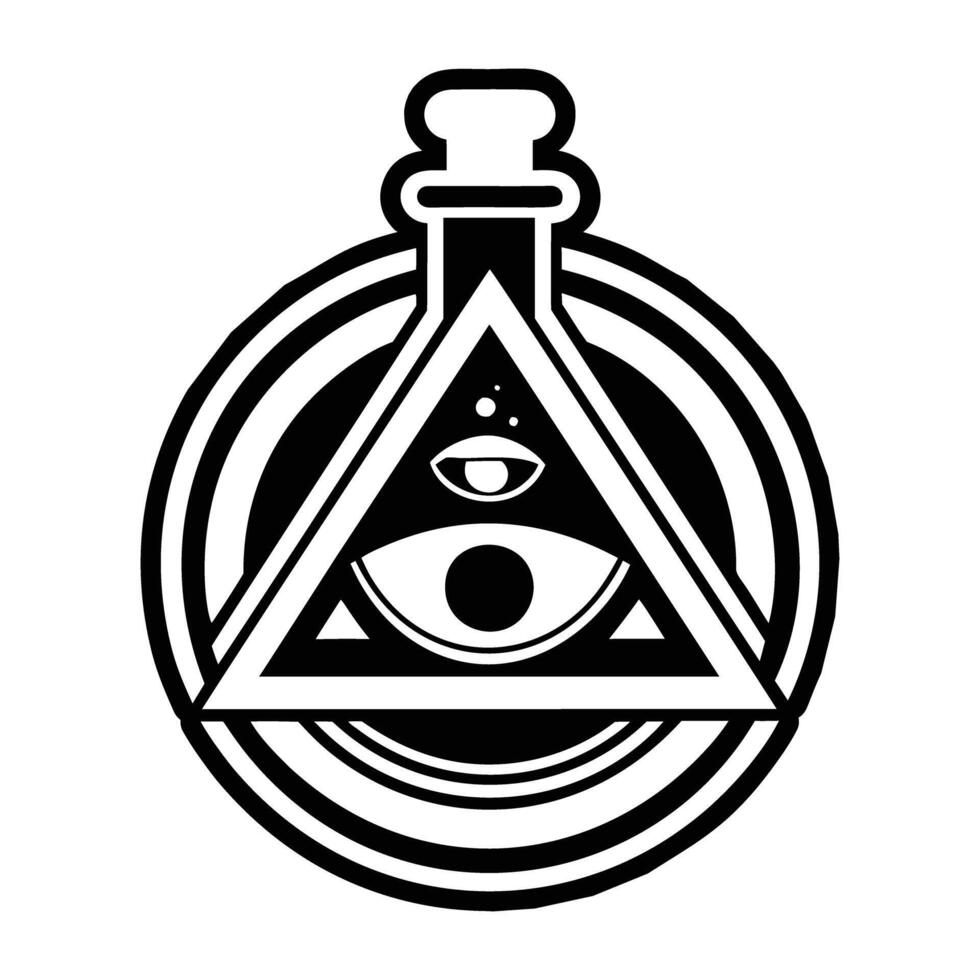 A glyph style icon of the magic sigil vector