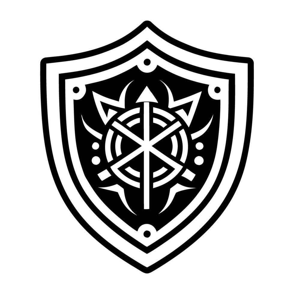 A filled style icon of the rune shield vector