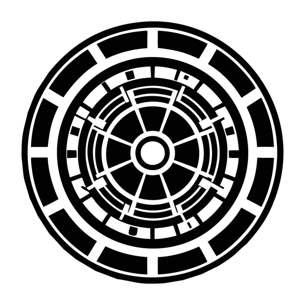 A glyph style icon of the rune sun vector