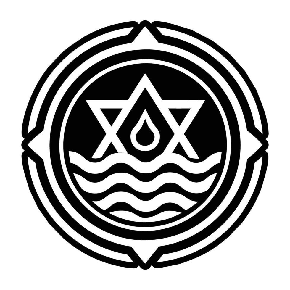 A glyph style icon of the rune sun vector