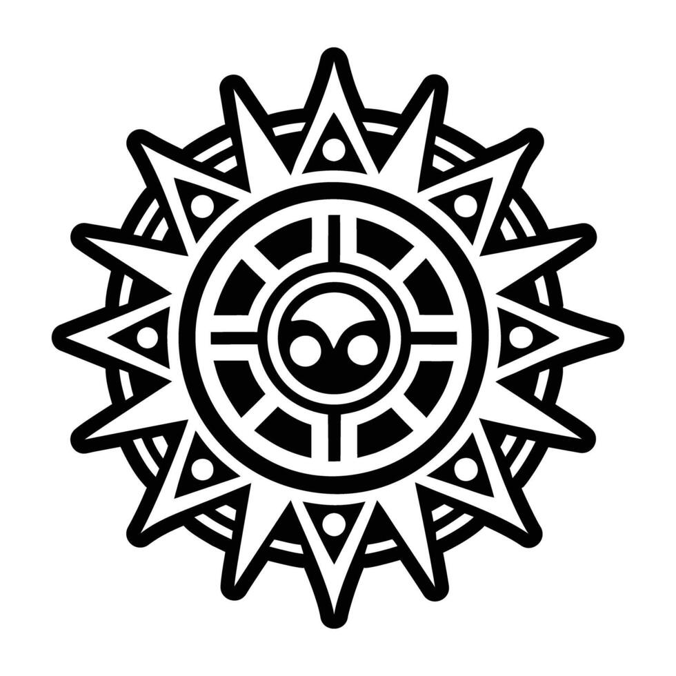 A glyph style icon of the rune sun vector