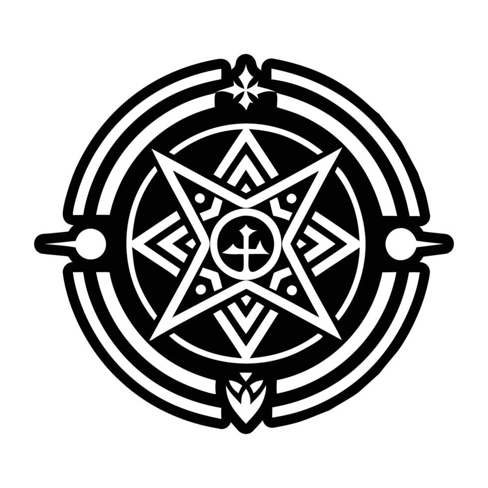 A glyph style icon of the rune sigil vector