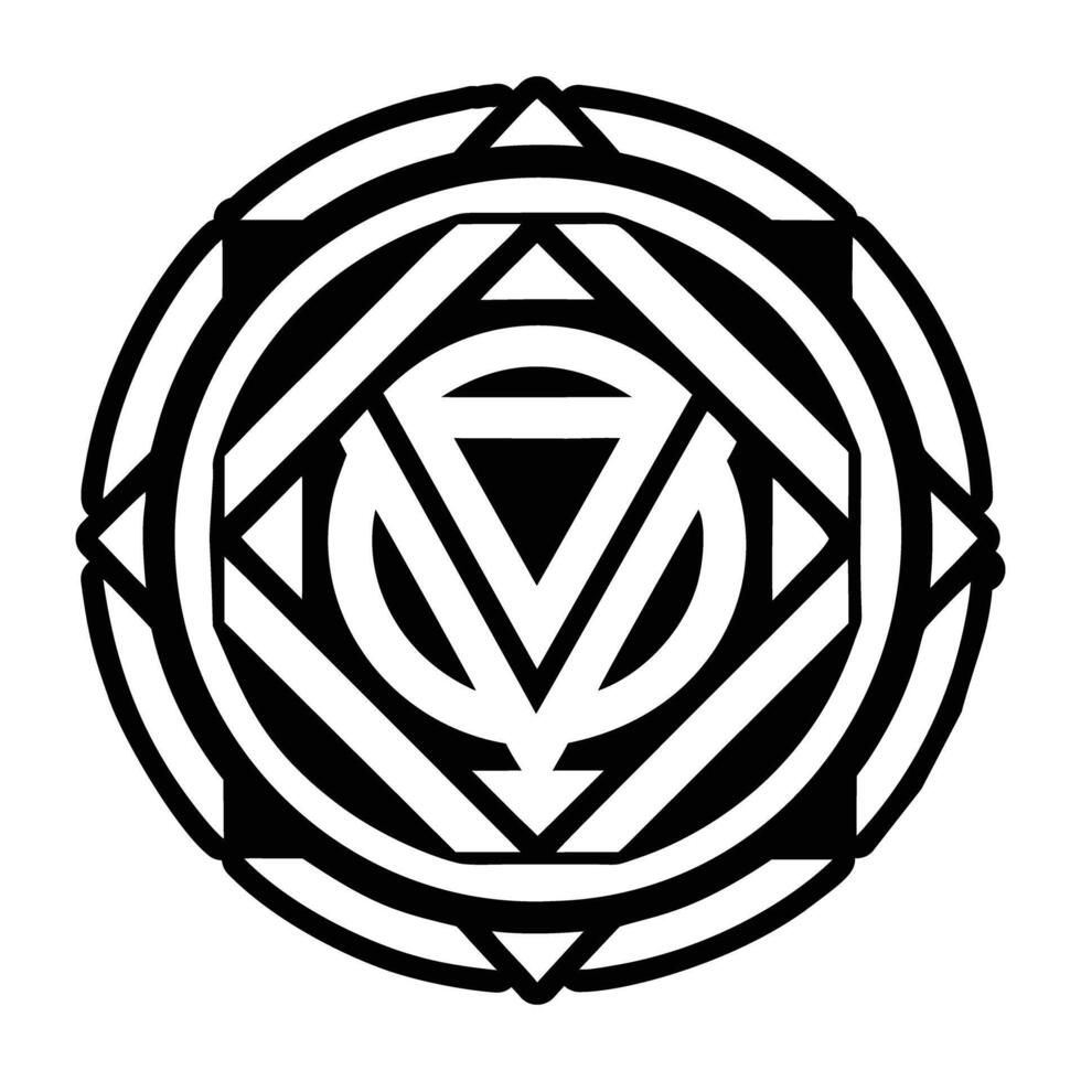 A glyph style icon of the rune sigil vector