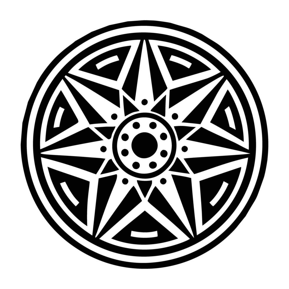 A glyph style icon of the rune sigil vector