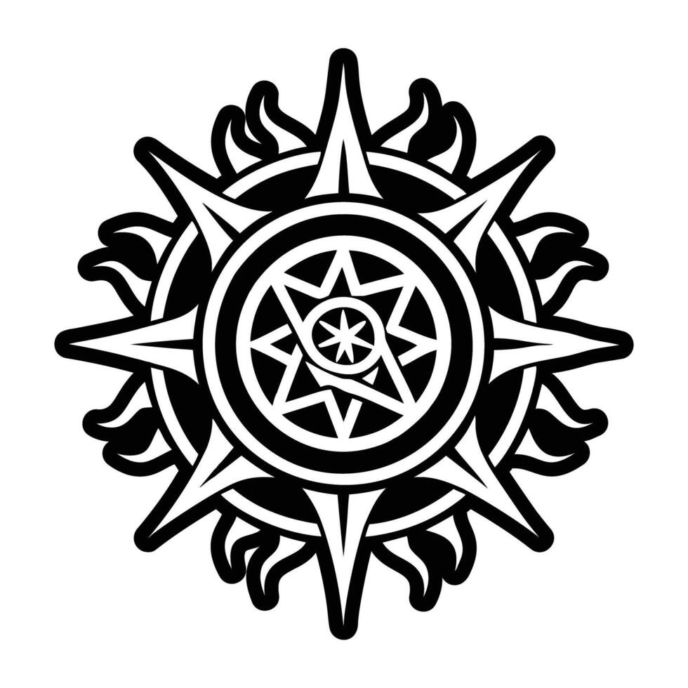A glyph style icon of the rune sigil vector