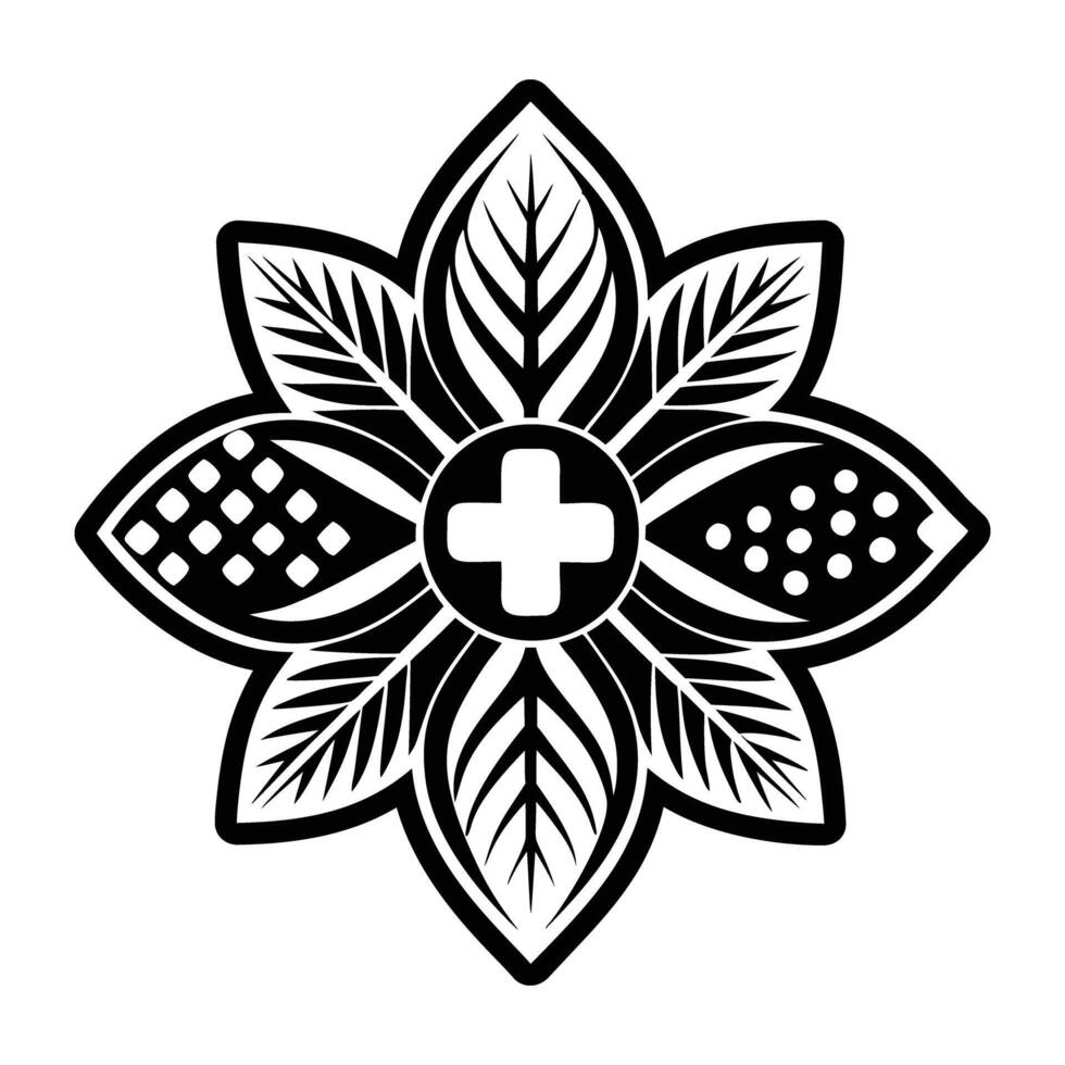 A flower with a cross on it vector