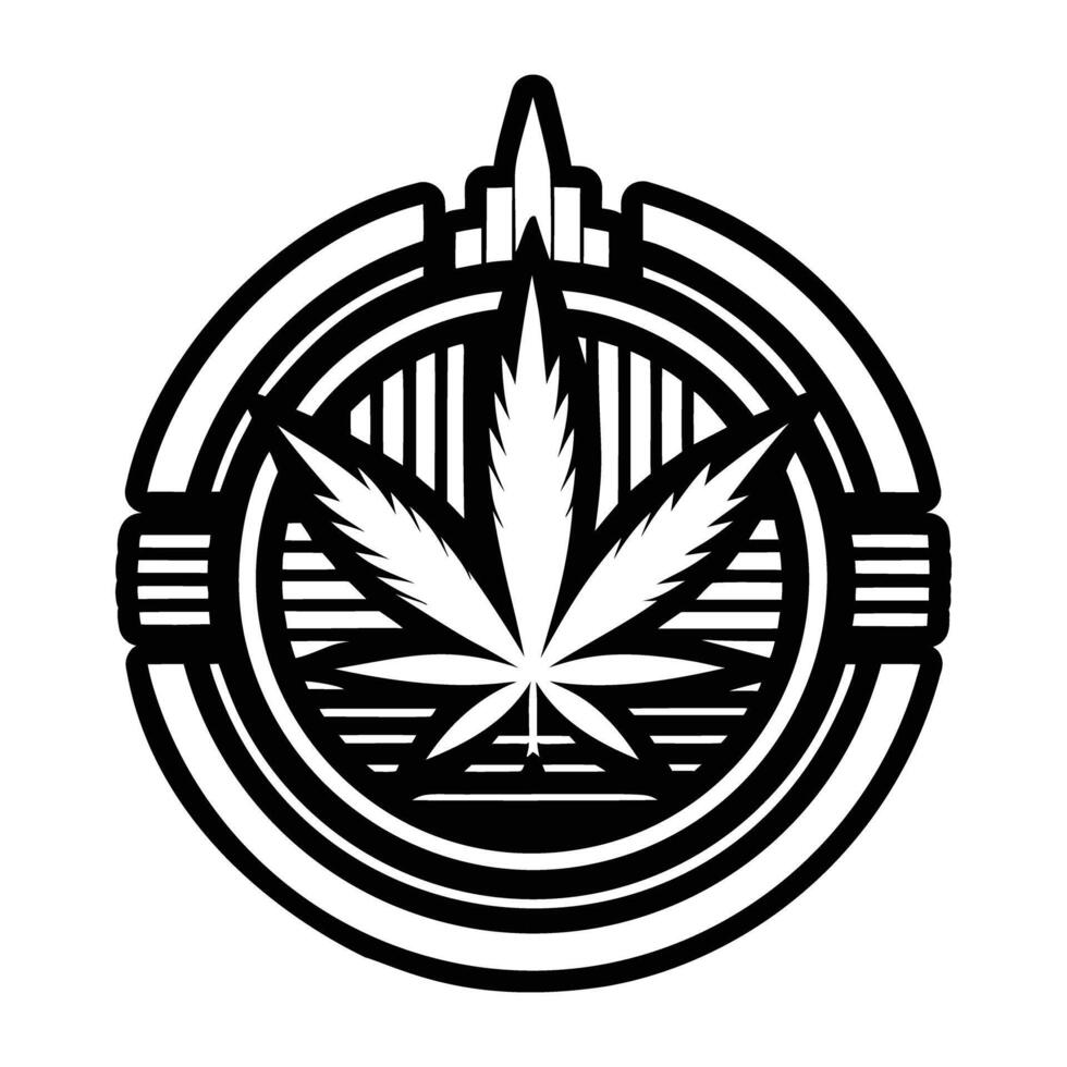 A glyph style icon of stoner weed vector