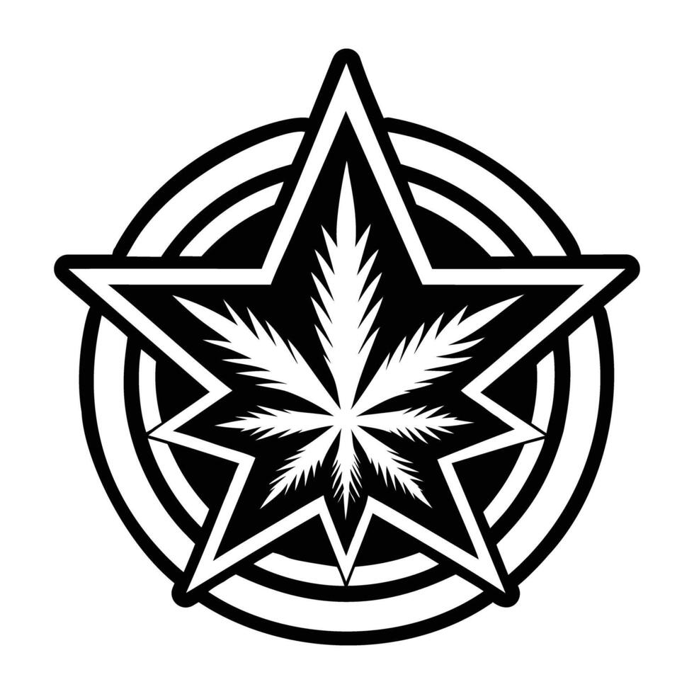 A glyph style icon of stoner weed vector
