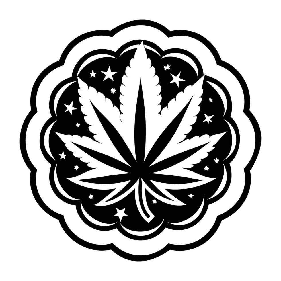 A glyph style icon of stoner weed vector