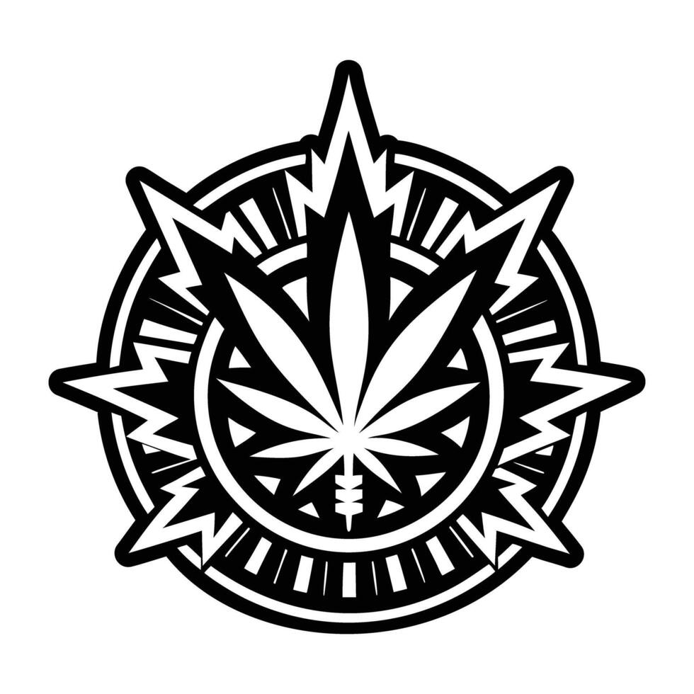 A glyph style icon of stoner weed vector