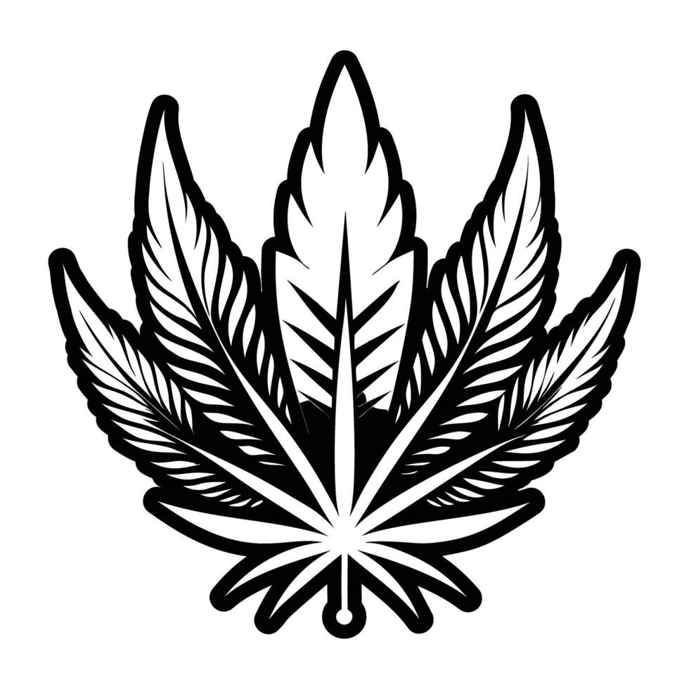 A glyph style icon of stoner weed vector
