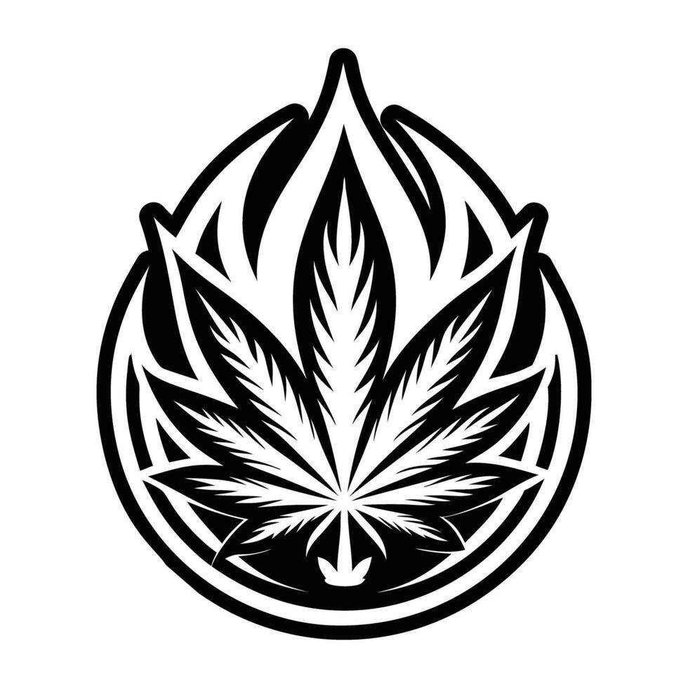A glyph style icon of stoner weed vector
