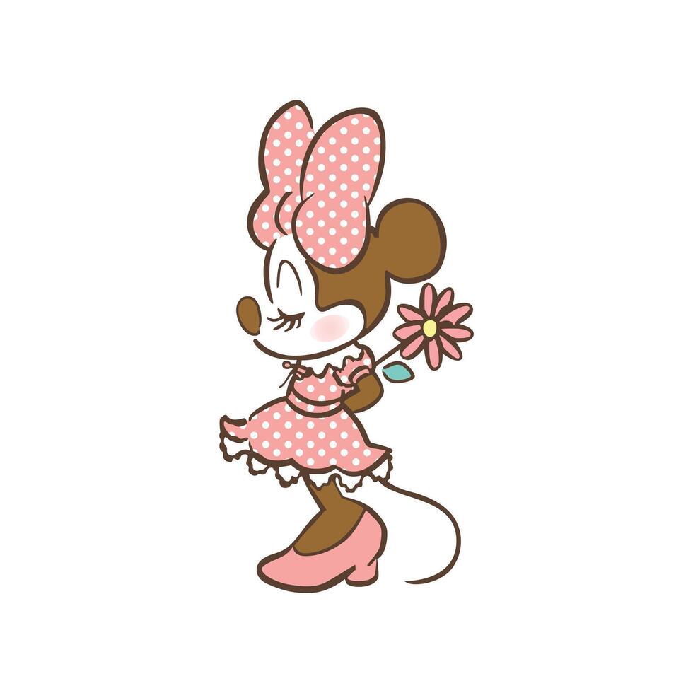 pink Minnie Flower vector