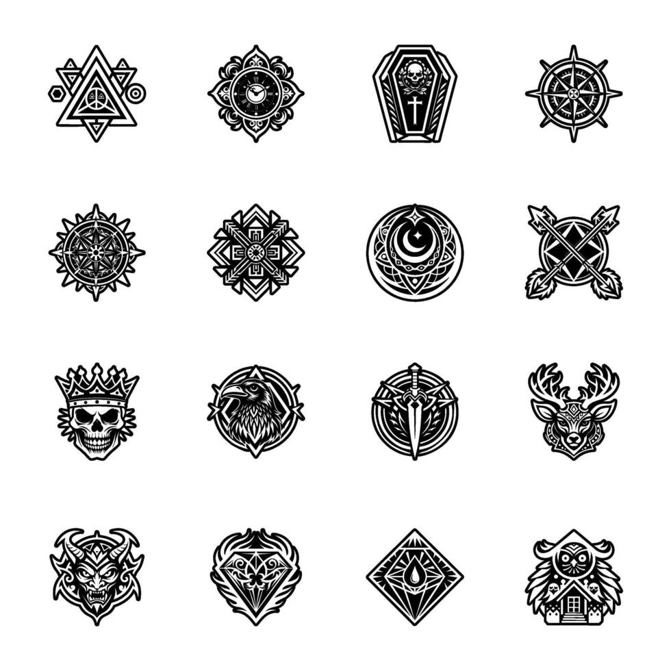 Set of Glyph Style Russian Signs Icons vector