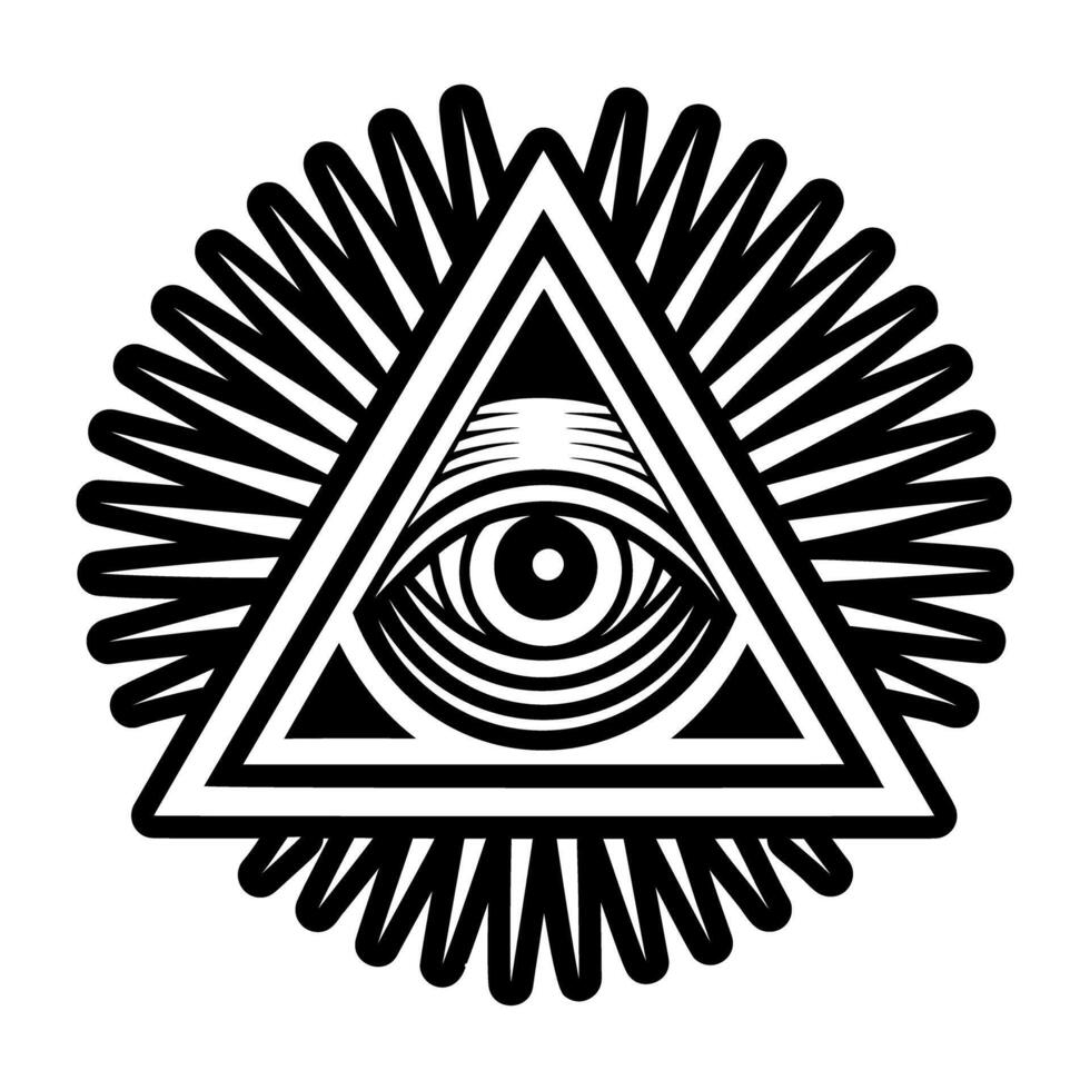 A solid style icon of providence eye tattoo vector