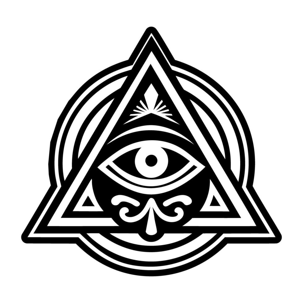 A glyph style icon of mystic eye tattoo vector