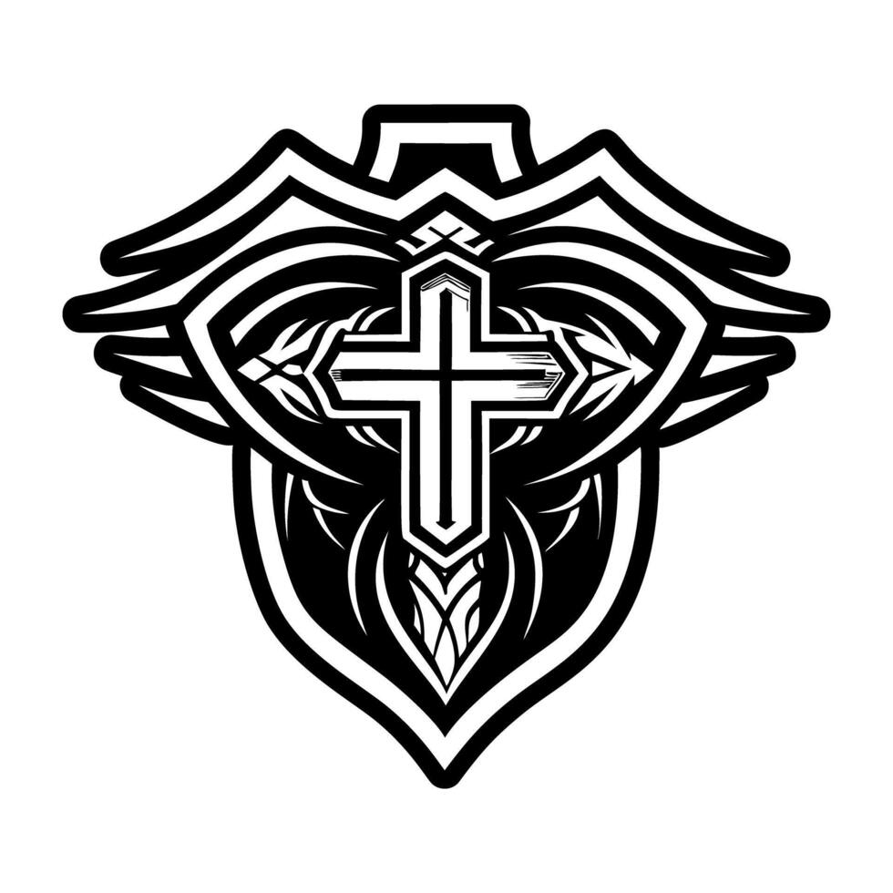 A filled style icon of cross symbol vector