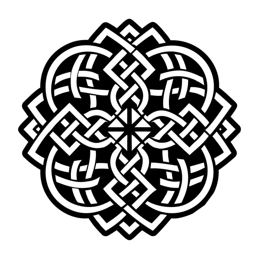 Celtic knot design in black and white vector