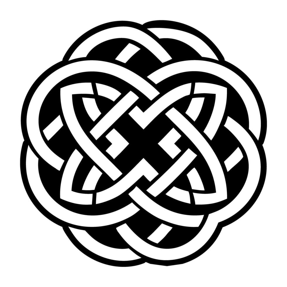 A celtic knot design in black and white vector
