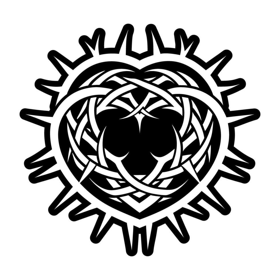 A glyph style icon of flower tattoo vector