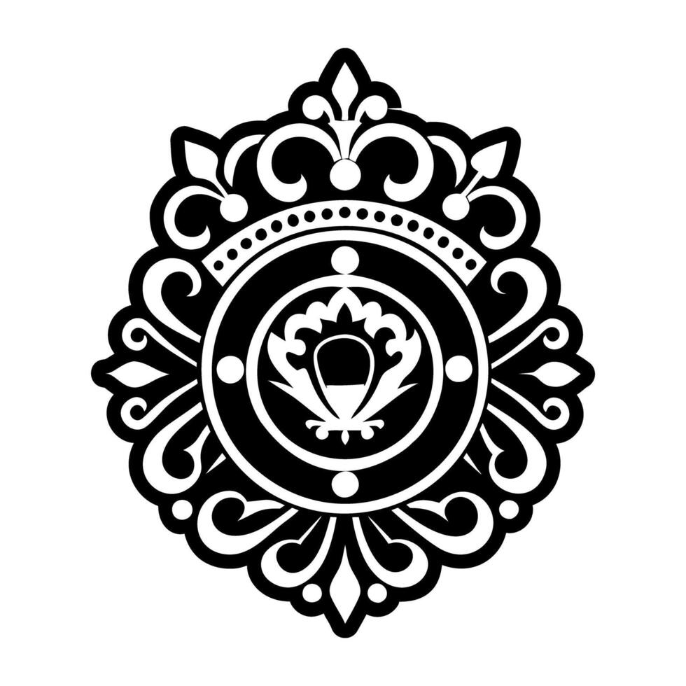 A black and white logo for a crown vector