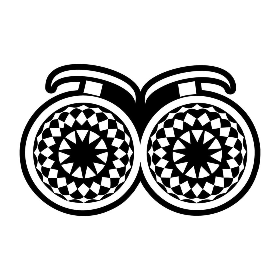 Two black and white images of a pair of binoculars vector
